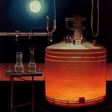 Moonshine apparatus in the light of the moon Stock Illustration