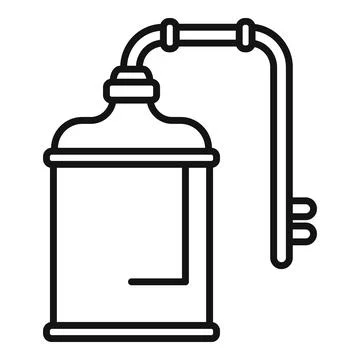 Moonshine machine being used to make alcohol from corn Stock Illustration