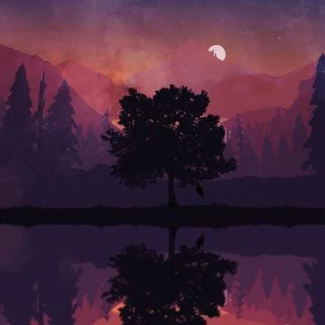 Moonshot Nature Stock Illustration