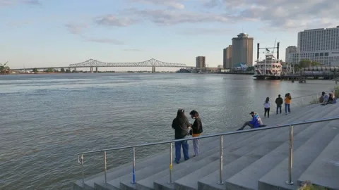 At the Moonwalk in Nola Video stock 239868421