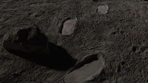 Moonwalk,astronaut,Lunar Base Video stock 53835485