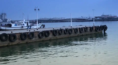 Moorage for ships Stock Footage 35184339