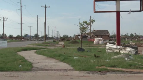 Moore, OK Damage Pan Right Stock Footage 36274804