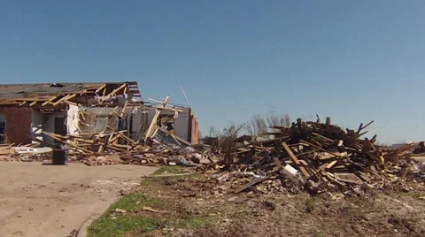 Moore, OK Tornado Damage Stock Footage 27688479