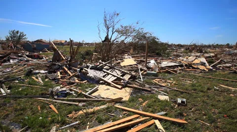 Moore Oklahoma, EF5 Tornado damage &amp; aftermath PT1 스톡 동영상 30386350