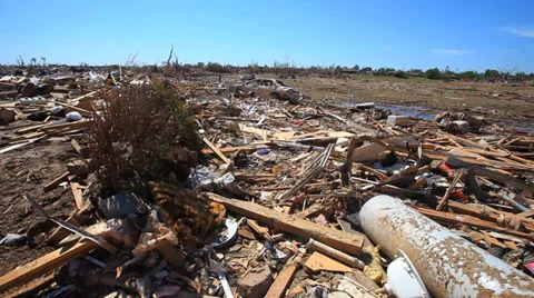 Moore Oklahoma, EF5 Tornado damage &amp; aftermath PT4 Stock Footage 30390937