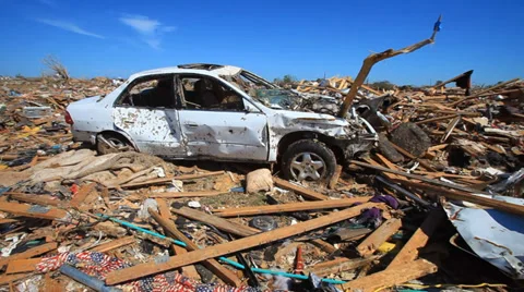 Moore Oklahoma, EF5 Tornado damage &amp; aftermath PT7 Stock Footage 30393979