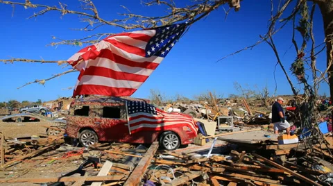 Moore Oklahoma, EF5 Tornado damage &amp; aftermath PT11 Stock Footage 30394791