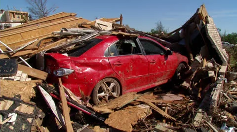 Moore, Oklahoma tornado damage Stock Footage 24186576