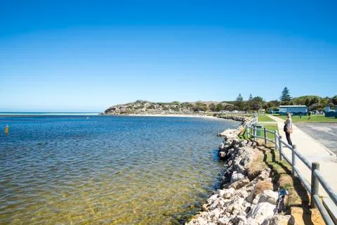 Moore river beach and walkpath Stock Photos