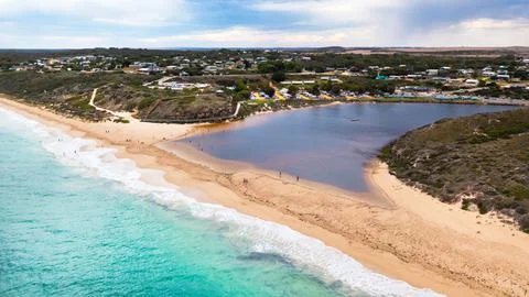 Moore river, ocean to river in Perth, Western Australia Stock Photos