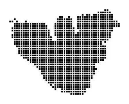 Moorea map. Map of Moorea in dotted style. Borders of the island filled wit.. Ilustração Stock