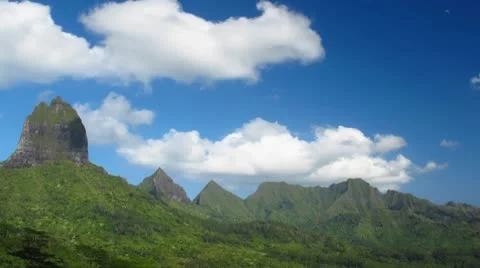 Moorea Mountains Time Lapse Stock Footage 8961066