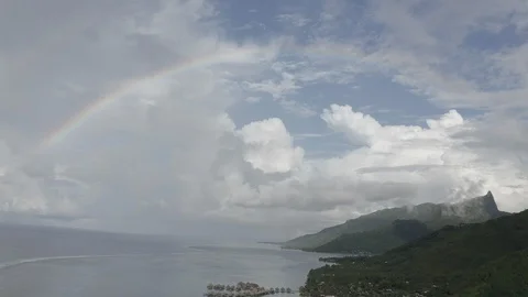 Moorea Rainbow Slope Raw Stock Footage 127009598