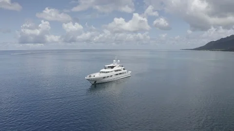 Moorea yacht front side Stock Footage 127010490