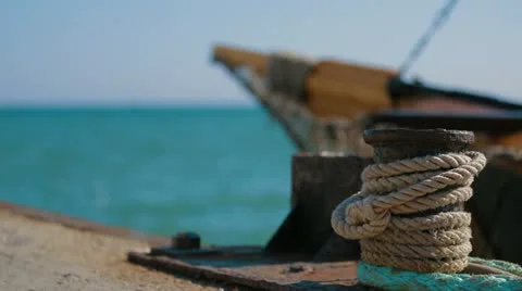 Moored boat Stock Footage 12064764