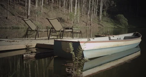 Moored boat Stock Footage 119318681