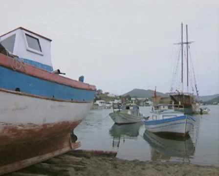 Moored boats Stock Footage