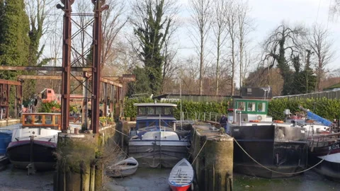 Moored Boats At Low Tide Stock-Footage 150399744