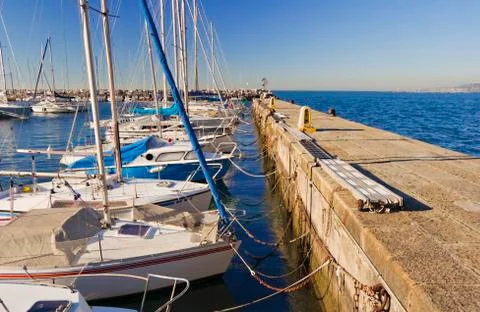 Moored boats Stock Photos