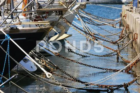 Moored boats Stock Photos