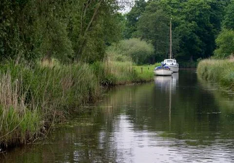 Moored boats Stock Photos