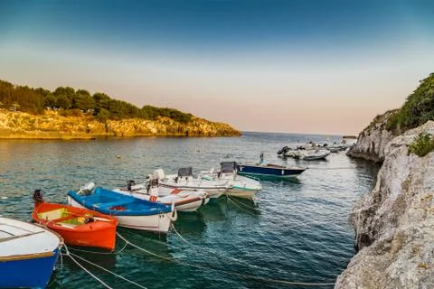 Moored boats Stock Photos