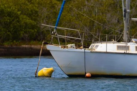 Moored up sailing boat Stock Photos