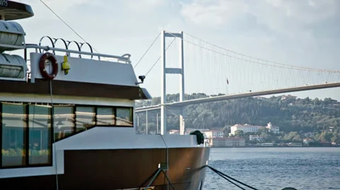 Moored Tour Boat Video stock 27750077