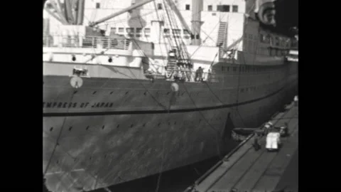 Moored in Vancouver 1937 Stock Footage 201549926
