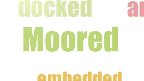 Moored Word Cloud Animated Isolated On White Stock Footage 107218297