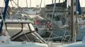 Moored yacht at port HD Footage