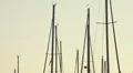 Moored yacht at port HD Footage