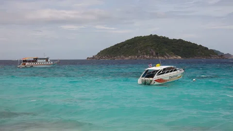 Moored yachts on the coast Stock Footage 199002109
