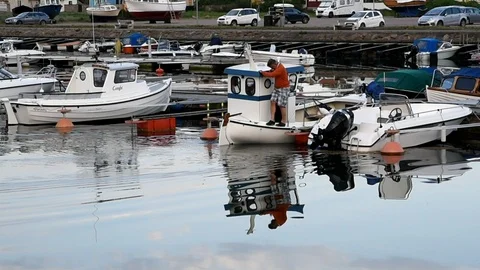 Mooring boat Stock Footage 90245863