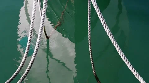 Mooring boat ropes Stock Footage 67646079