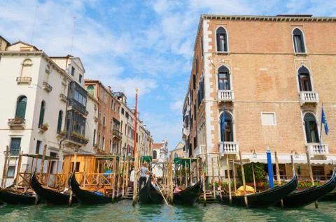 Mooring for gondolas Stock Photos