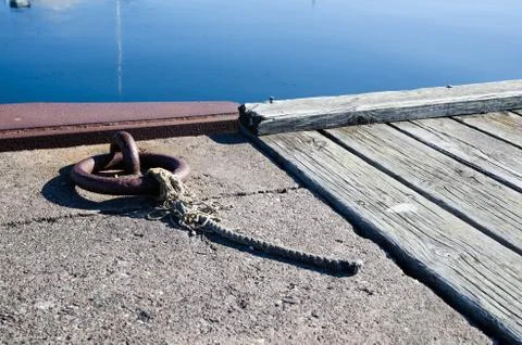 Mooring loop with cut cord Stock Photos
