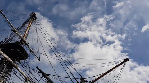 Mooring of a pirate ship. Stock Footage 88917601