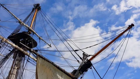 Mooring of a pirate ship. Stock Footage 88995062
