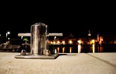 Mooring post at night Stock Photos