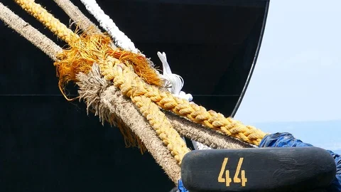 Mooring rope on cleat Stock Footage 90966092