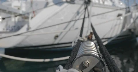 Mooring rope close up Stock Footage 74109502