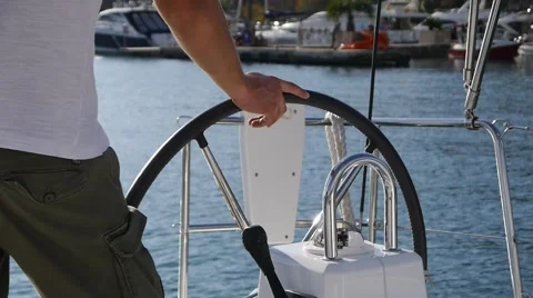 Mooring sailing yacht, reverse Stock Footage 59124971