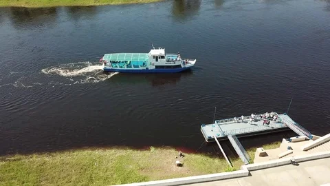 The mooring of the ship Vitebsk to the pier Stock Footage 101048236