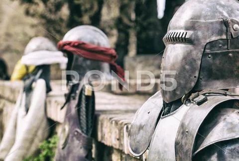 Moorish and christian warriors armours Stock Photos