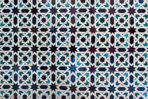 Moorish ceramics with geometric pattern Stock Photos