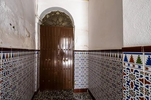 Moorish tile patterns of architectural decoration of private buildings in ... Stock Photos