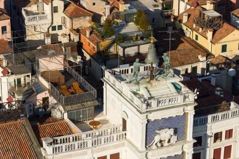 The Moors clock tower in Venice Stock Photos