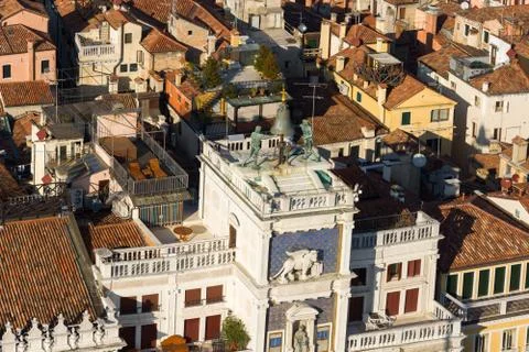The Moors clock tower in Venice Stock Photos